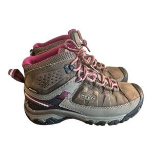 Keen Targhee III Waterproof Mid Hiking Boots Womens Sz 7.5 W Brown Leather